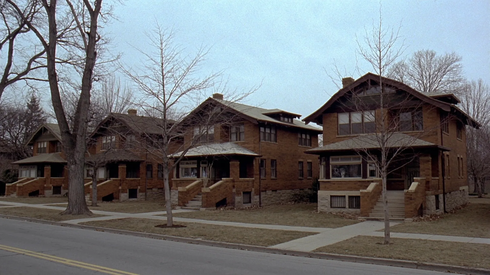 Brick homes on a residential street in Chicago, Illinois